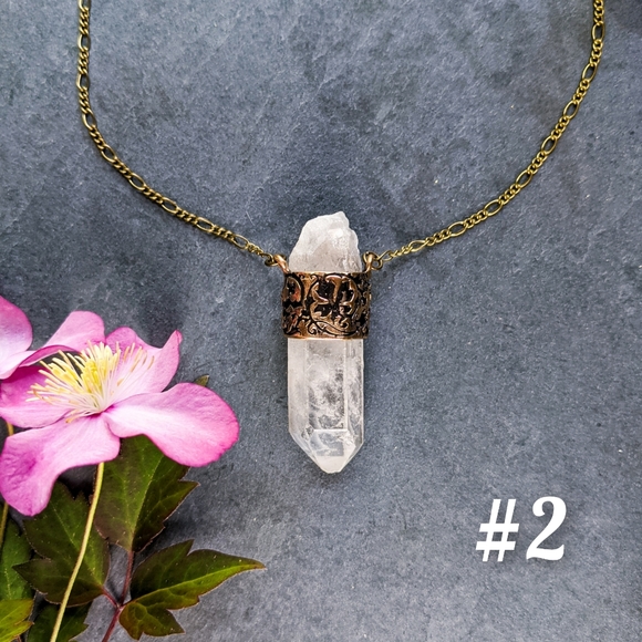 Artisan Made Quartz Crystal Point Long Necklaces - Picture 6 of 13